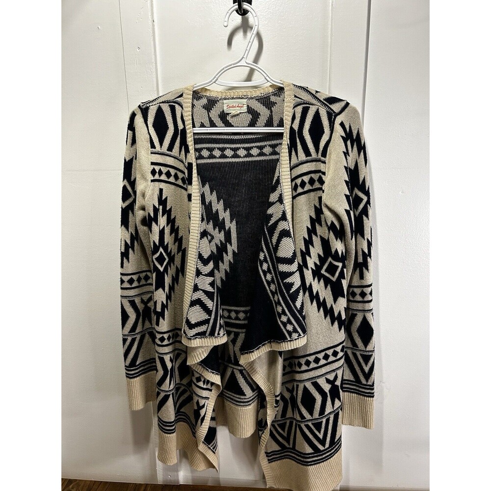 Spoiled Angel Aztec Print Shawl Cardigan Wraparound Sweater Women’s Size Small